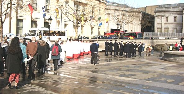 Palm Sunday parade through Trafalgar Square