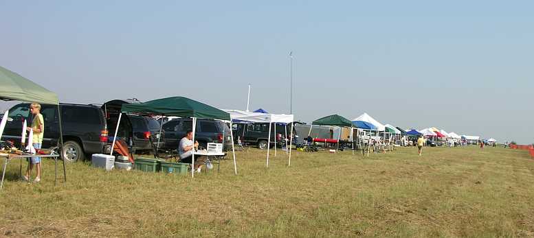 Campers setting up on the Line at Argonia, Kansas