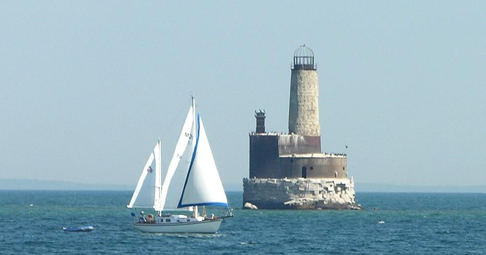 Sailboat and Waugoshance Light