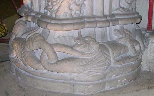 Base of the Apprentice Pillar at Rosslyn Chapel