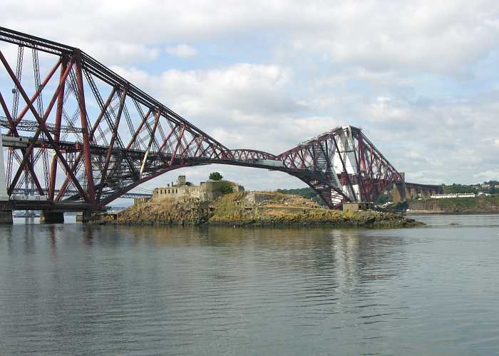 Inchgarvie Island and the Forth Railroad Bridge