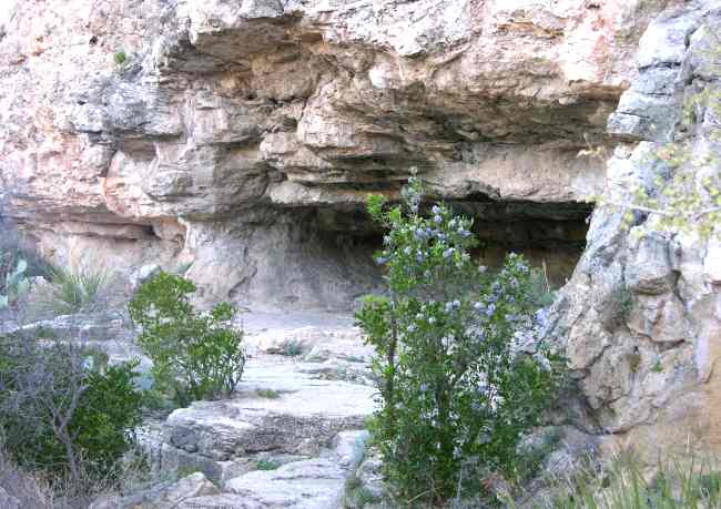 Indian rock shelter at Carlsbad Caverns National Park