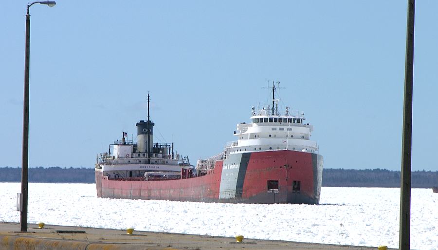 Freighter John G. Munson in the ice