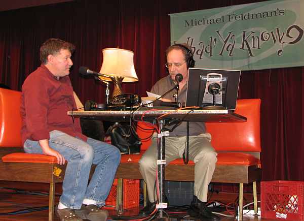 Michael Feldman on stage during The Quiz.