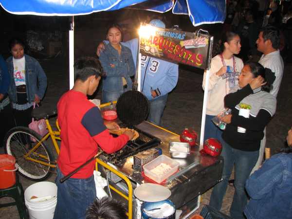 San Miguel street vendor prparing marquesitas