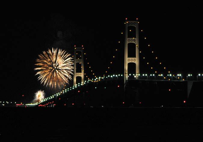 Mackinac Bridge fireworks