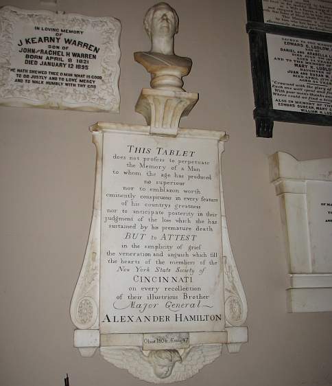 Tablet dedicates to Major General Alexander Hamilton