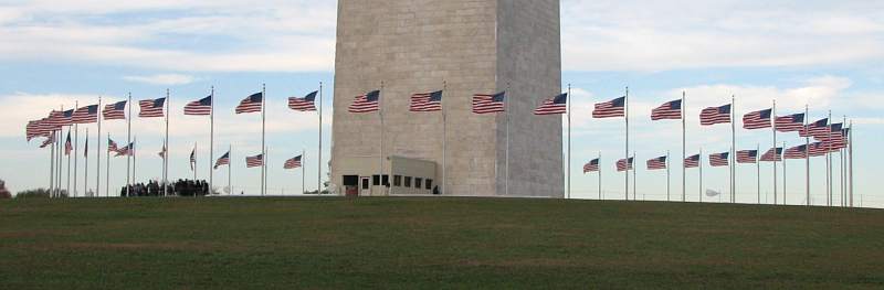 Flags at base of the Washington Monument