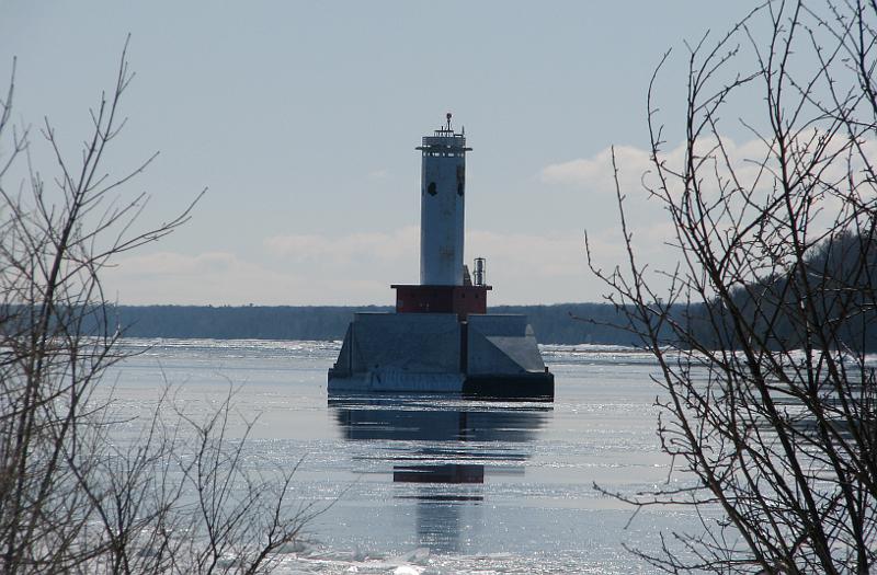 Round Island Passage Light in winter
