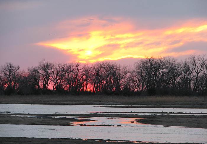 Sunset on the Platte River in Nebraska.