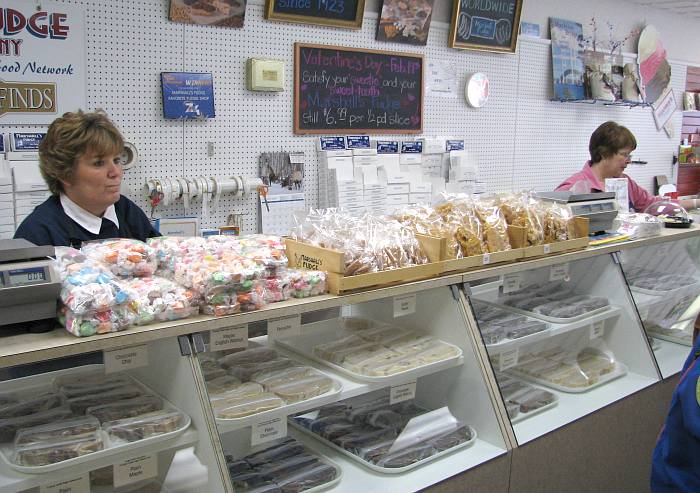 inside Marshall's Fudge store