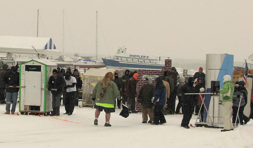 Winterfest outhouse race start