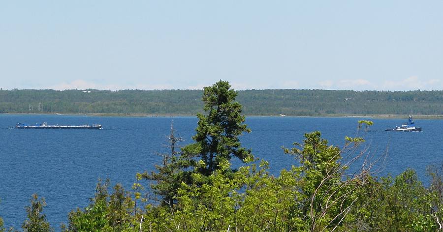 Tug and barge in the Straits of Mackinac