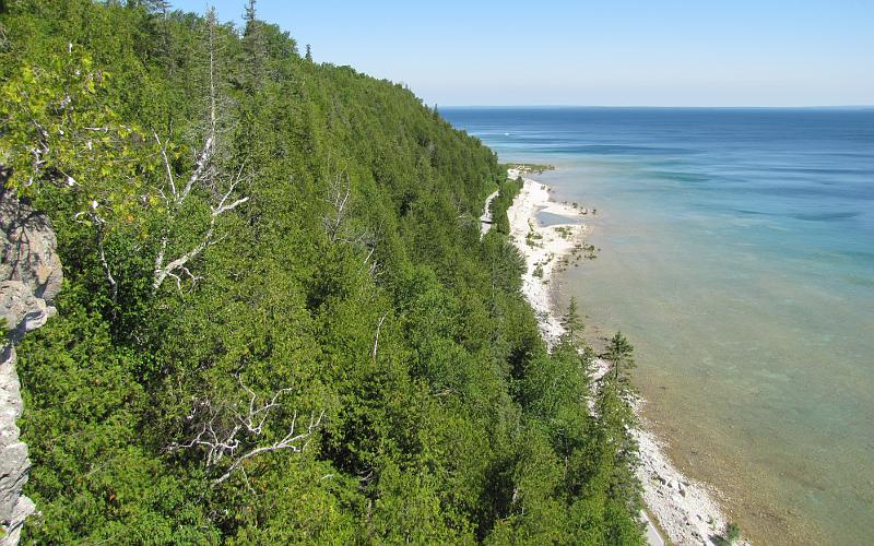 Mackinac Island shore from Arch Rock