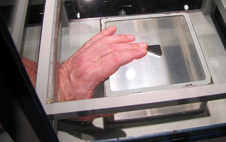 touching the moon rock