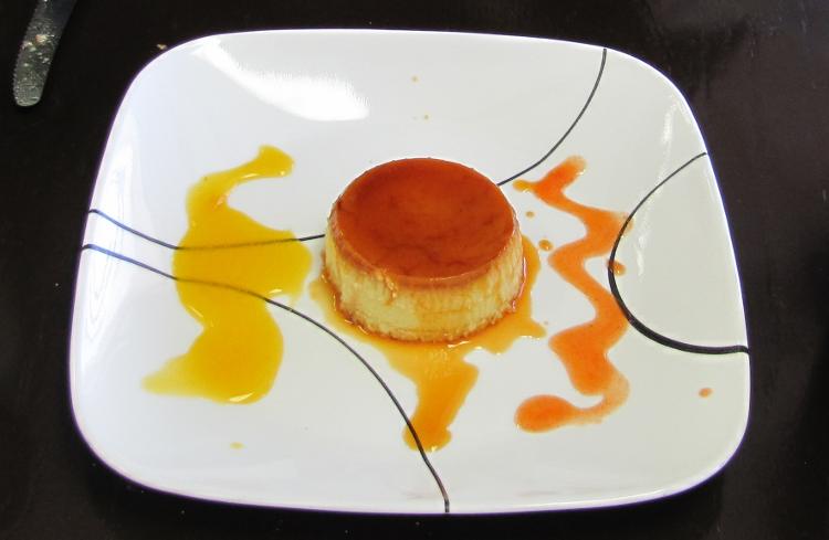 homemade flan at Rubio's Cuban Cafe