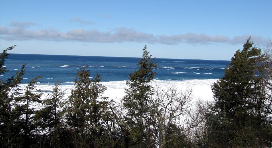 Lake Michigan Ice and water near Cross Village, Michigan