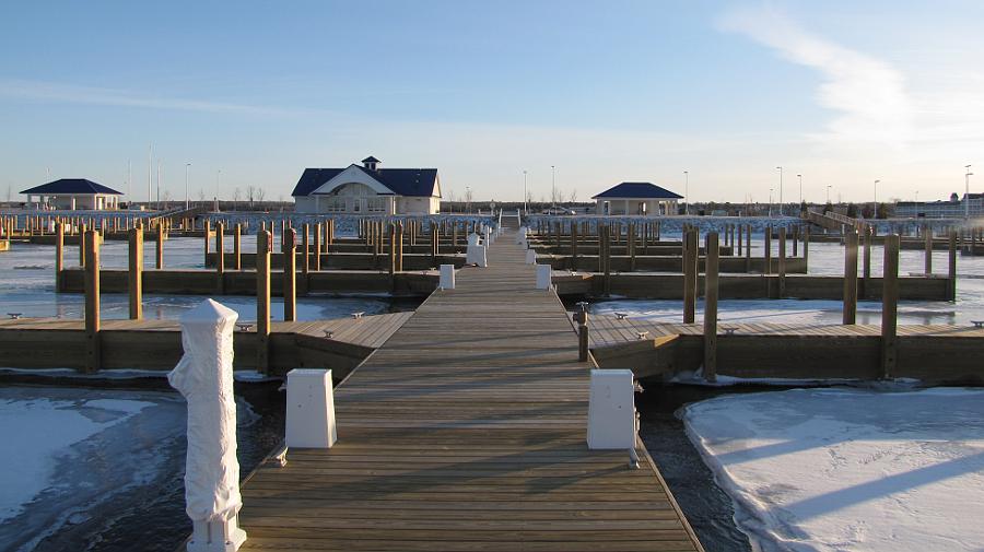 New Mackinaw City Marina in winter