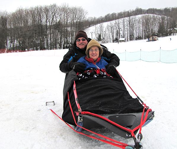 Keith Stokes, Linda Stokes, dog sled