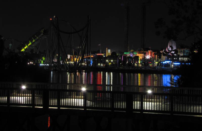 Islands of Adventure Lagoon at night