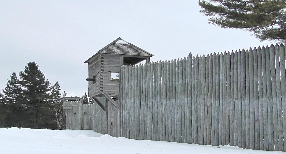 Fort Michilimackinac Land Gate in winter