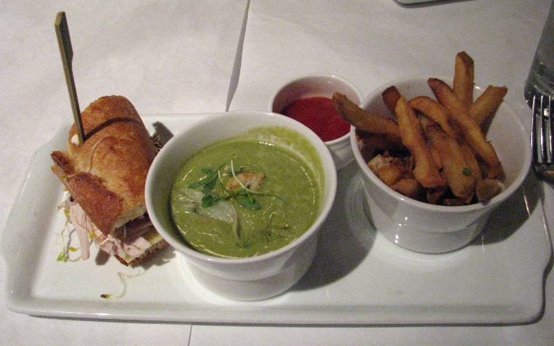 oast turkey sandwich and asparagus soup at The Gage