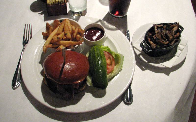 Venison burger with country fried potaotes at The Gage in Chicago