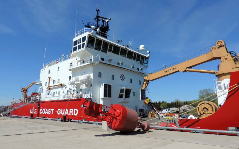 CGC Mackinaw and navigational buoy