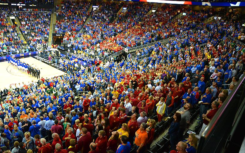 National Anthem at the University of Kansas - Iowa State Big 12 game.