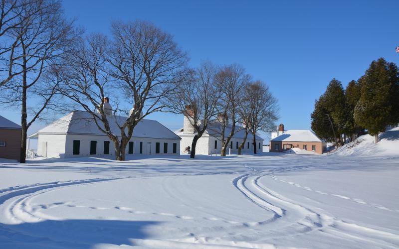 Fort Mackinac officers quarters in winter
