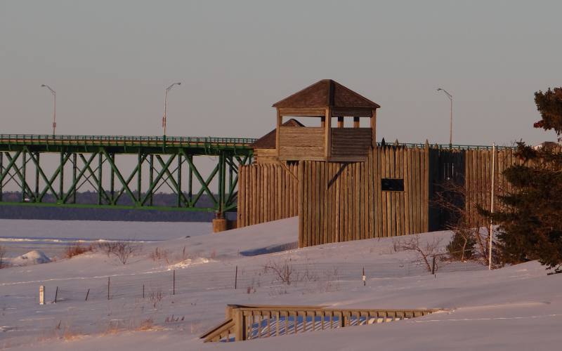 Fort Michilimackinac and the Mackinac Bridge