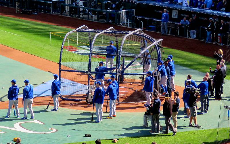 Toronto Blue Jays batting practice at Kauffman Stadium