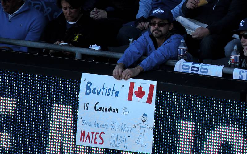 Royals fan sign about Jos Bautista