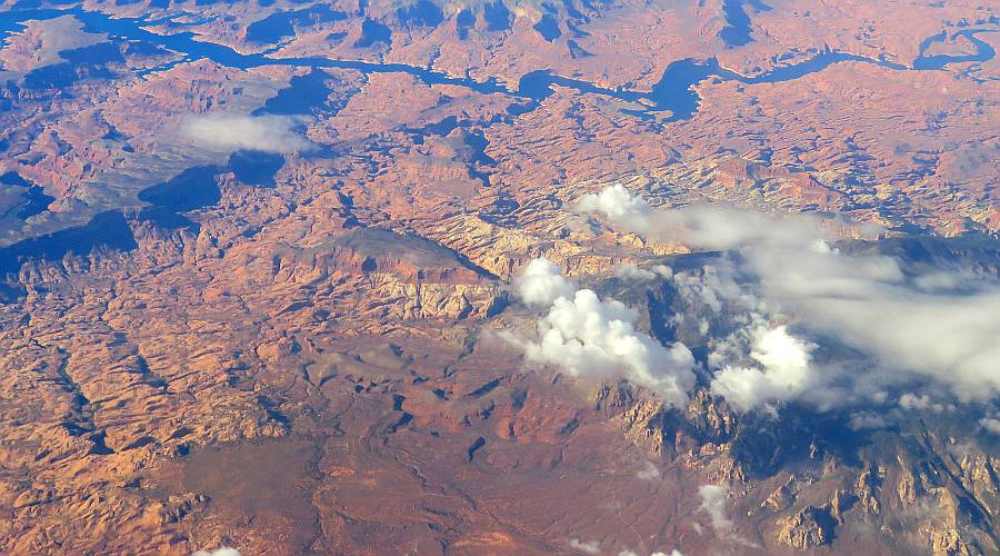 West Canyon of Lake Powell and clouds