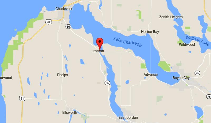 Ironton Ferry Map - Charlevoix, Michigan