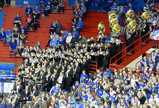 Jayhawks Pep Band in tuxedos