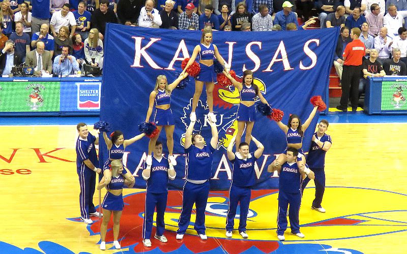 KU Jayhawks Cheerleeders at Senior Night