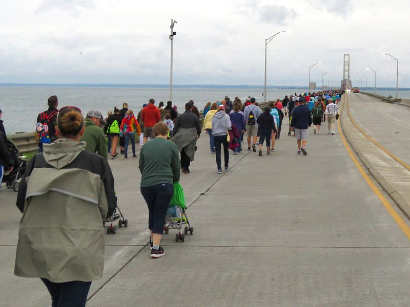 On the causeway during the 2017 Mackinac Bridge Walk