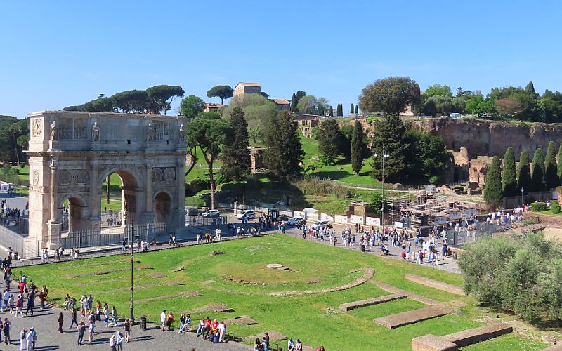 Arch of Constintine and Palatine Hill - Rome Italy