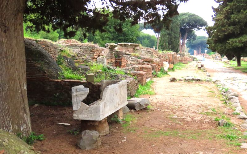 Via Ostiensis Necropolis at Ostia Antica, Italy