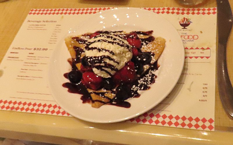 Mixed berry crepe at The Buffet