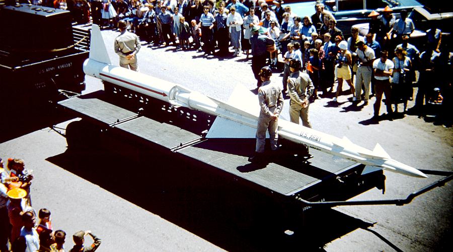 Sam missile in Mackinac Bridge dedication parade