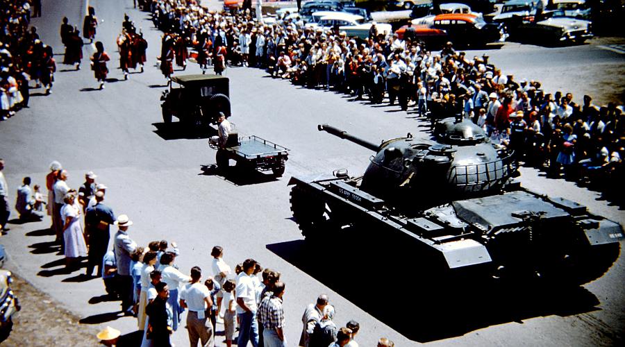 M48 Patton tank in Mackinac Bridge parade