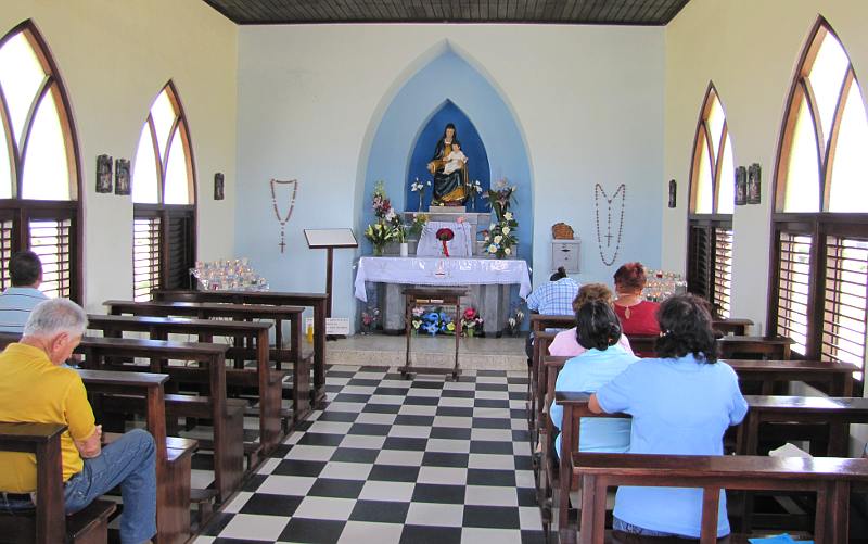 Interior of Alto Vista Chapel on Aruba