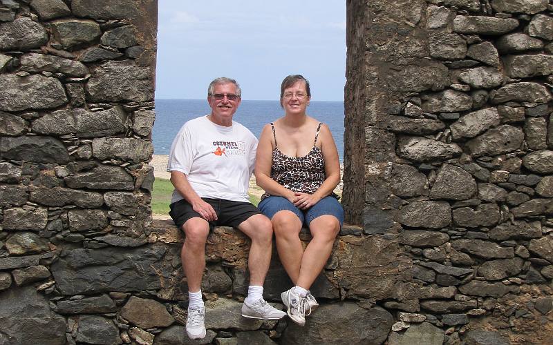 Keith and Linda Stokes at the Bushiribana Gold Mine Ruins