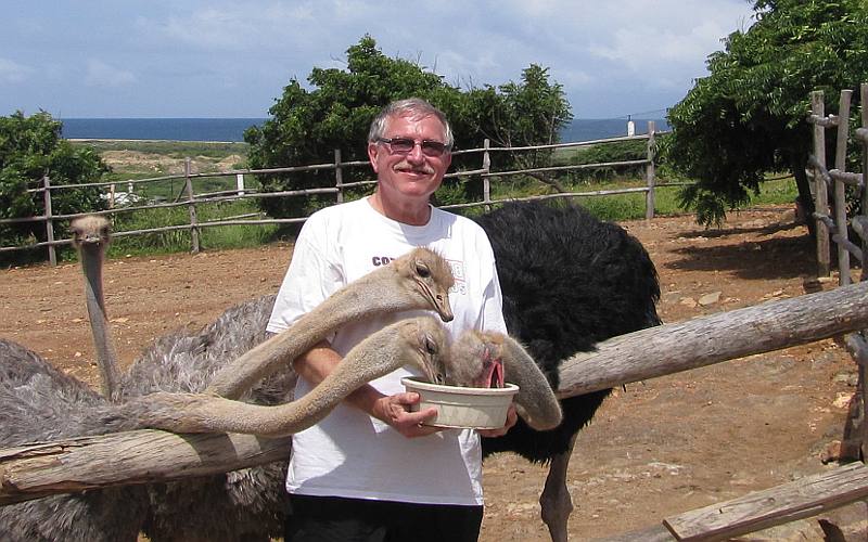 Keith Stokes and ostriches