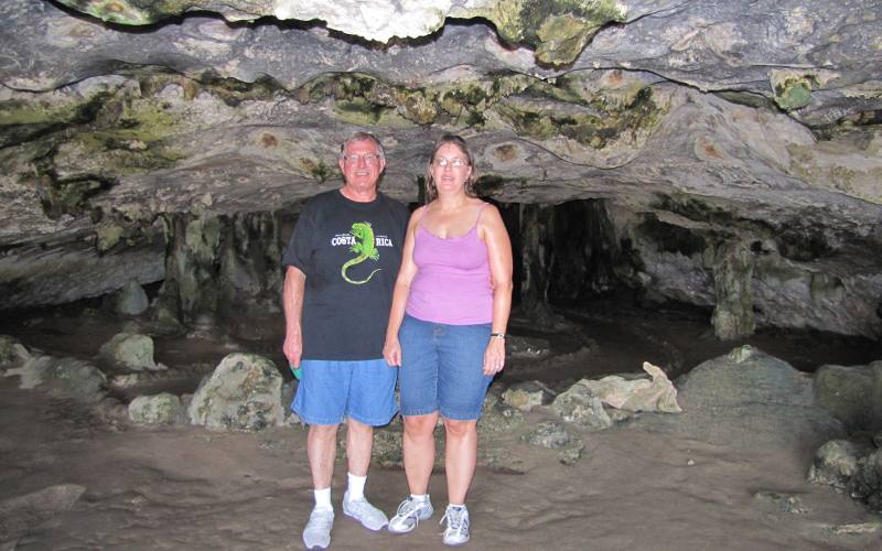 Keith and Linda Stokes in Fontein Cave in Aruba