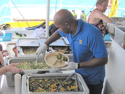 lunch being served on the Palm Pleasure