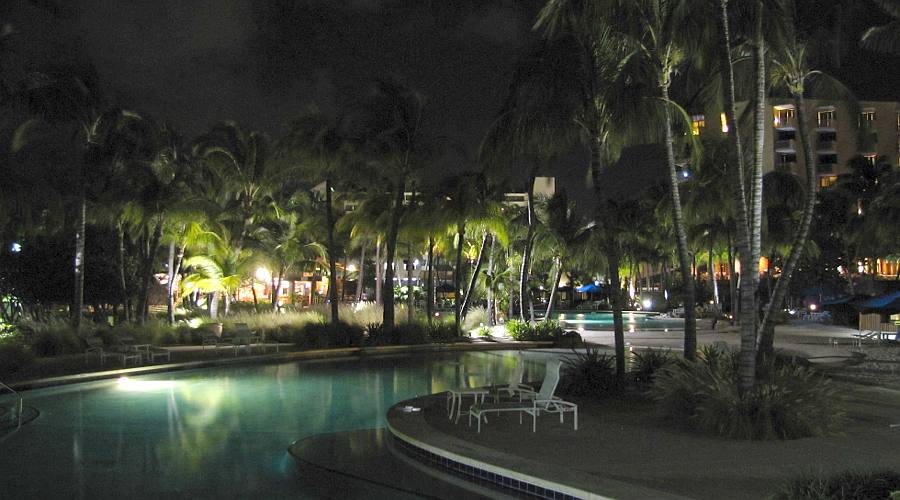 Radisson pools at night - Aruba