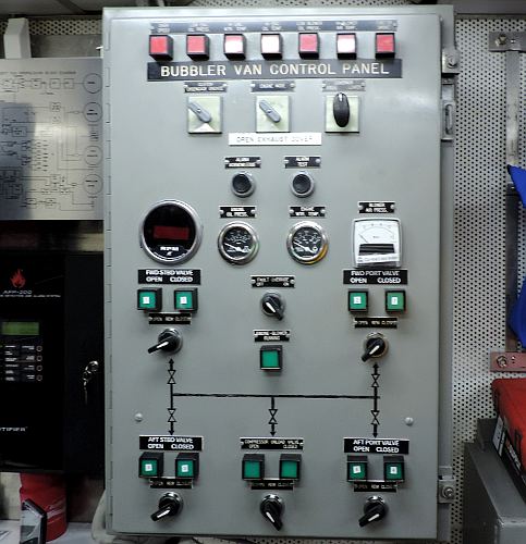 Bubble van control panel on the Biscayne Bay